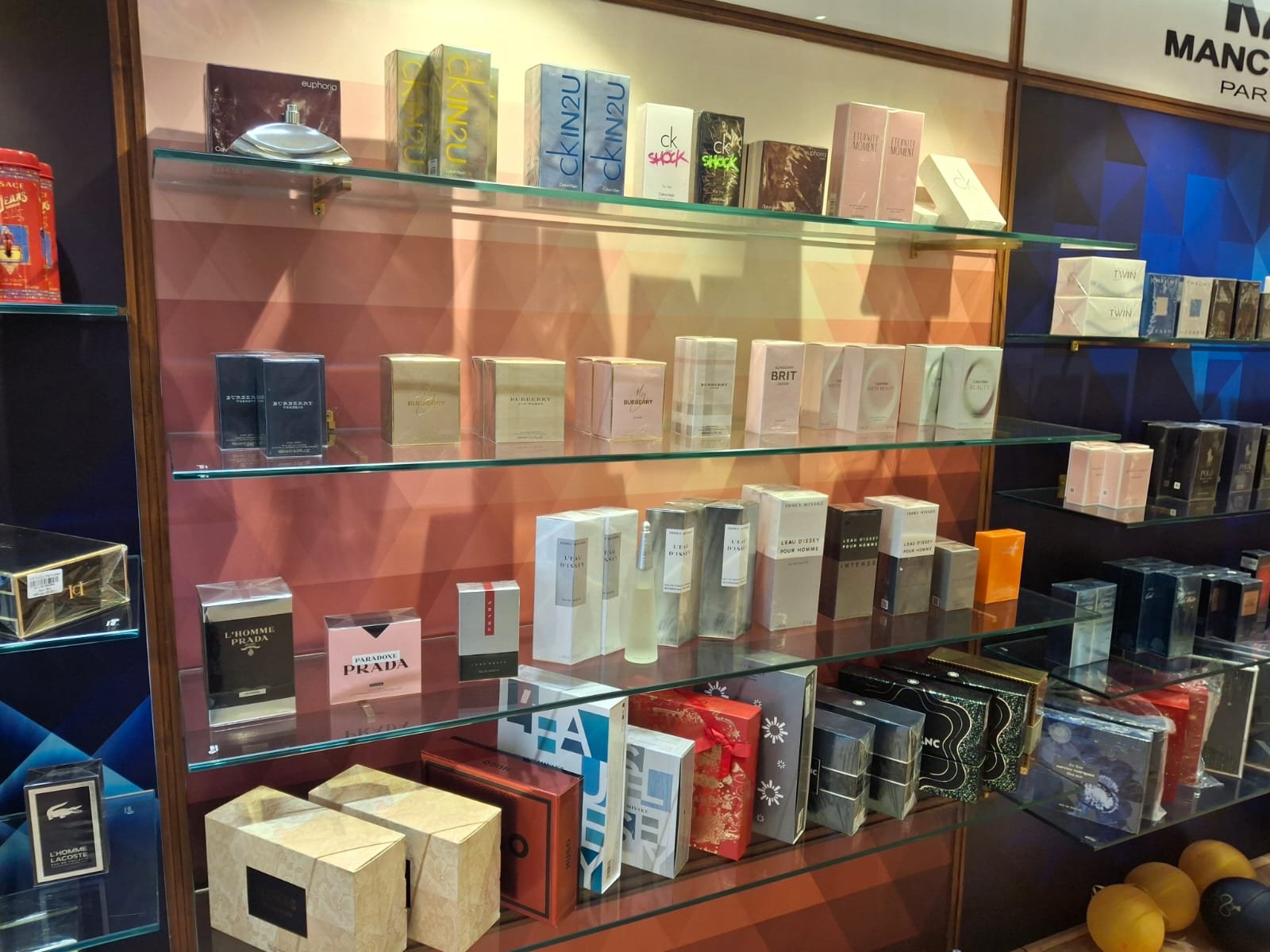 Calvin Klein and Burberry wall